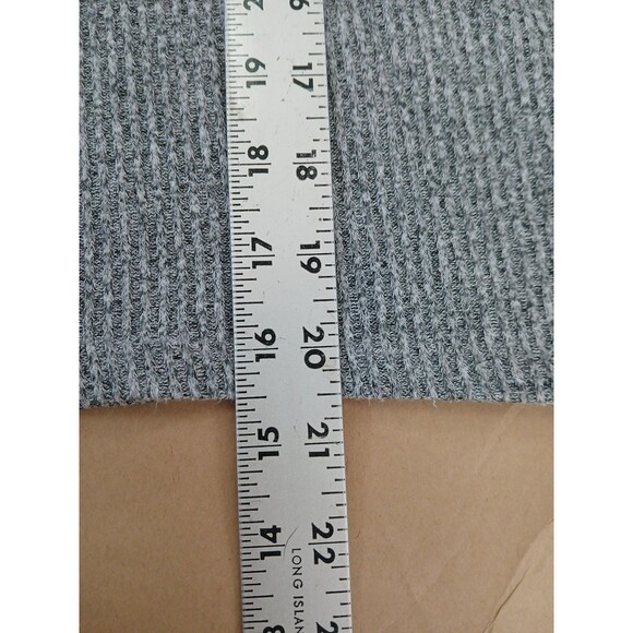 Hollister Cropped Sweater Shirt Womens L Gray Long Sleeve Ribbed Lightweight - Picture 4 of 7